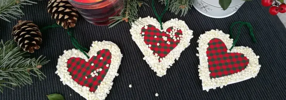 vánoční srdíčka z jáhel
