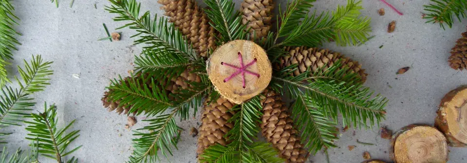 vánoční hvězda z šišek