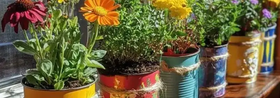 Květináče z plechovek 