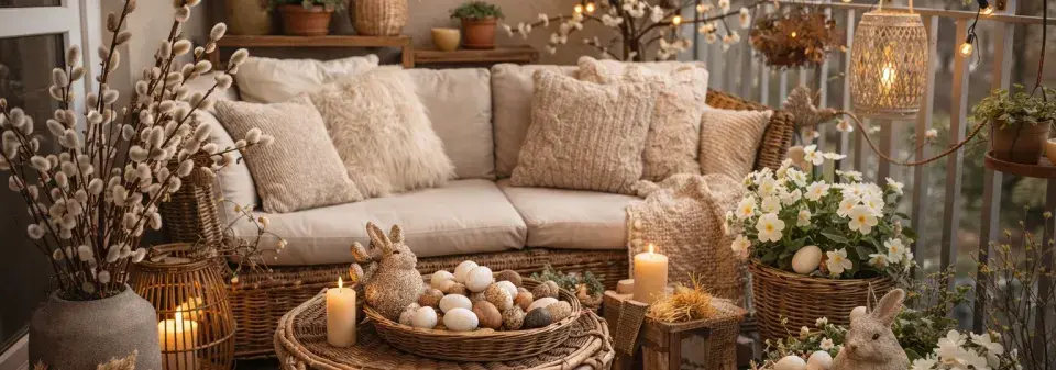 Jarní dekorace na balkonu