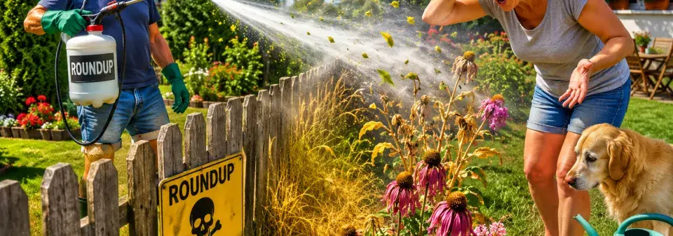 Zničený trávník a záhon po herbicidu, jak poznat poškození a co zdokumentovat