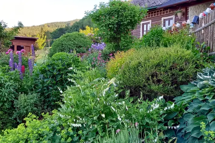 Okrasný záhon ve svahu