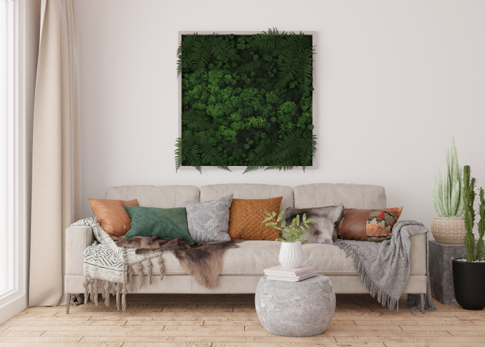 Mechový obraz obývací pokoj