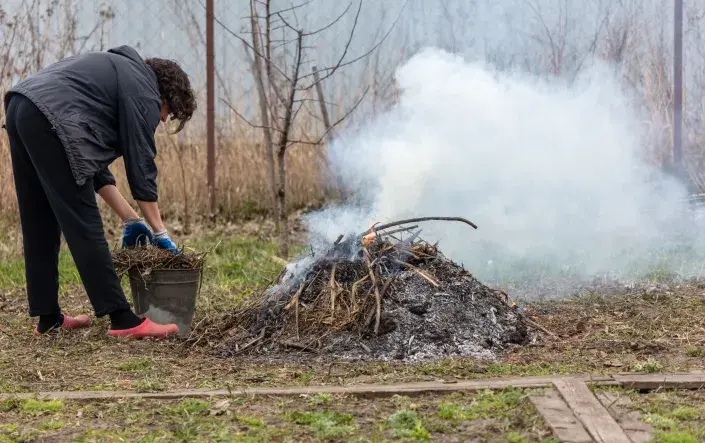 pálení trávy na zahradě pálení trávy na zahradě