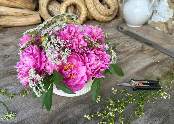 DIY kytice pivoněk
