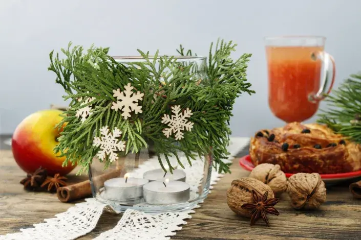 DIY vánoční svícen DIY vánoční svícen