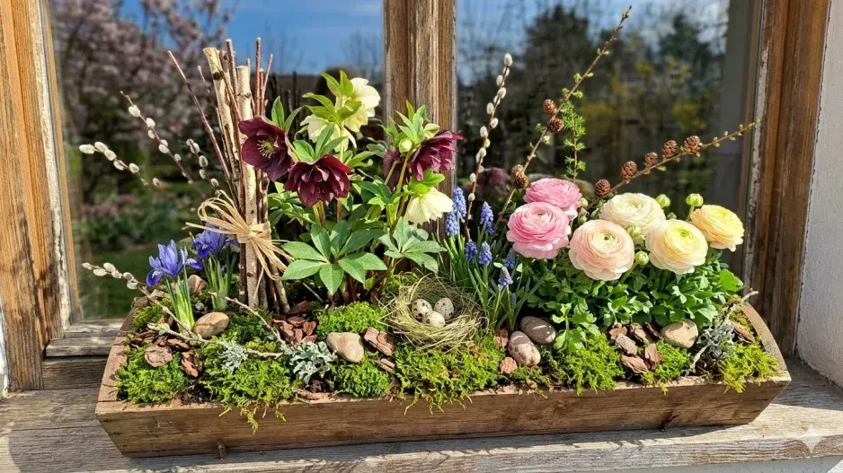 Březnové jarní truhlíky 