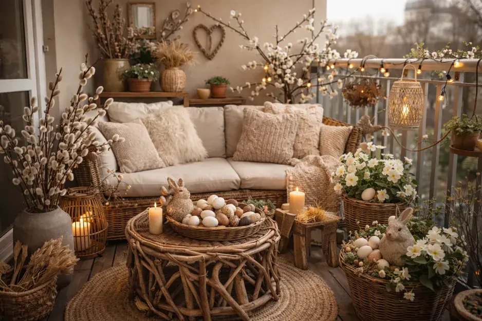 Jarní dekorace na balkonu