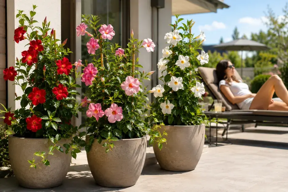 mandevila (Mandevilla splendens) mandevila (Mandevilla splendens)