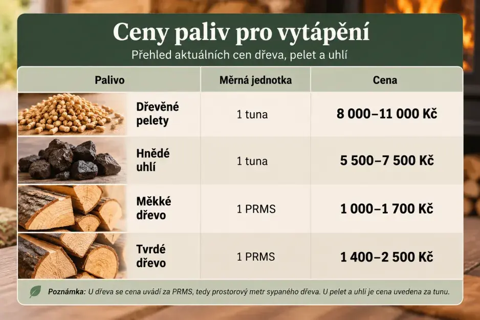 Ceny paliv pro vytápění