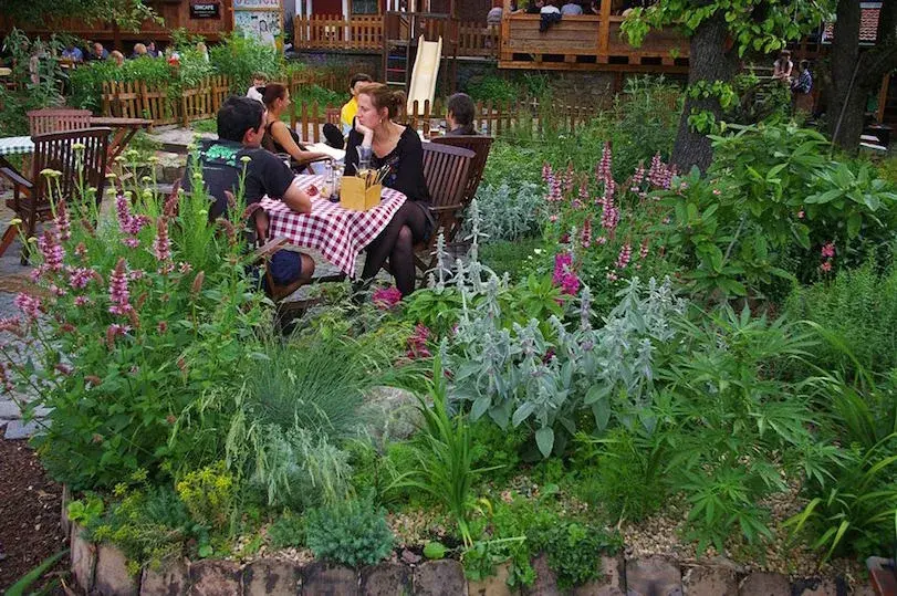 Zahrada v restauraci Jelica