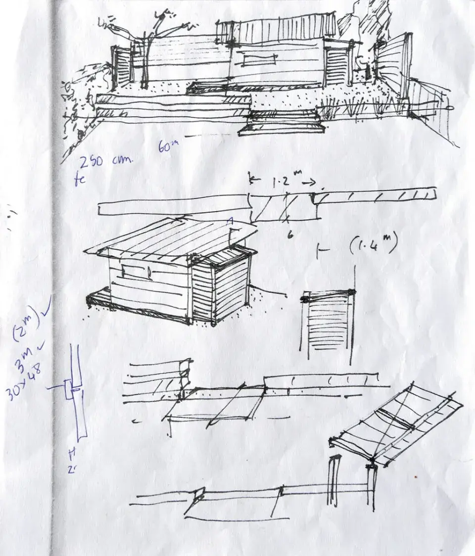 Nákres zahradní „chaty“