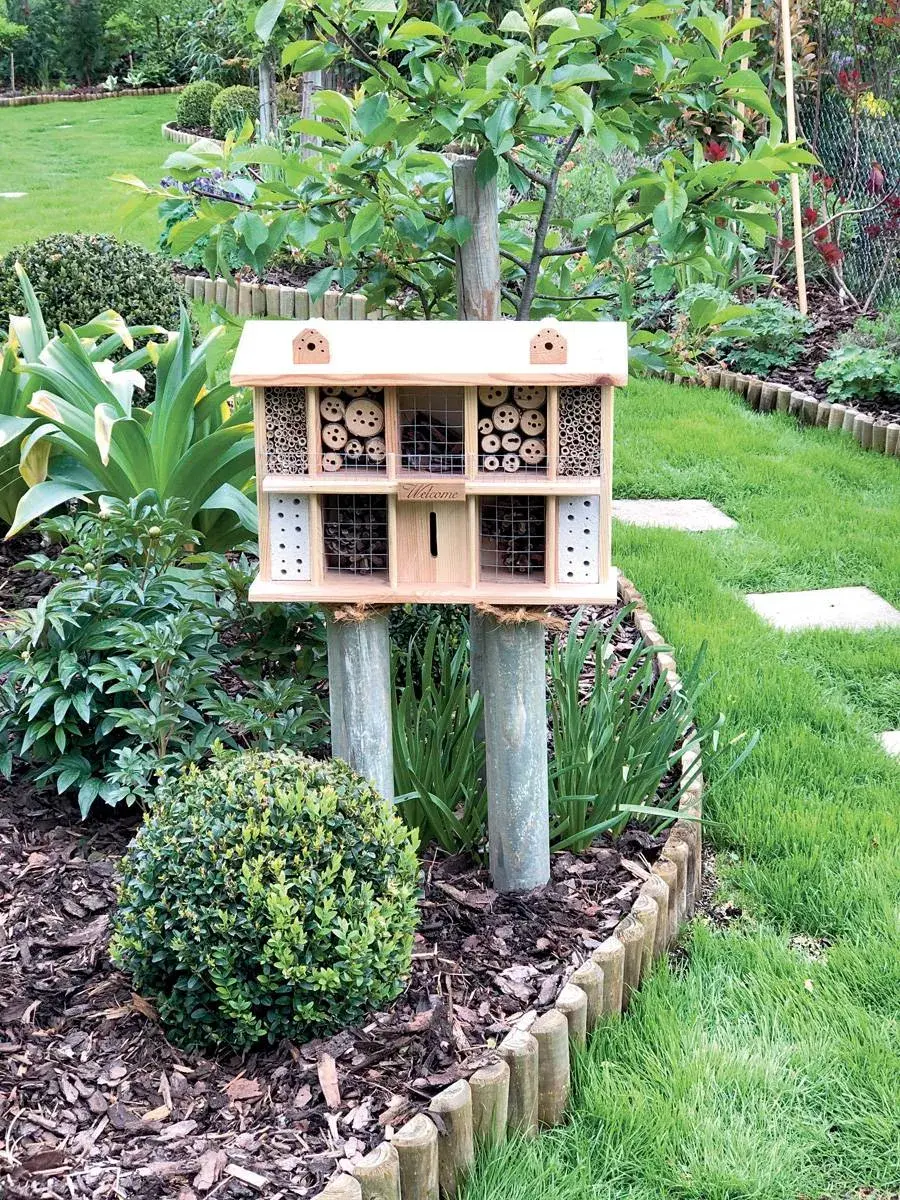 Hmyzí hotel v trvalkovém záhonu