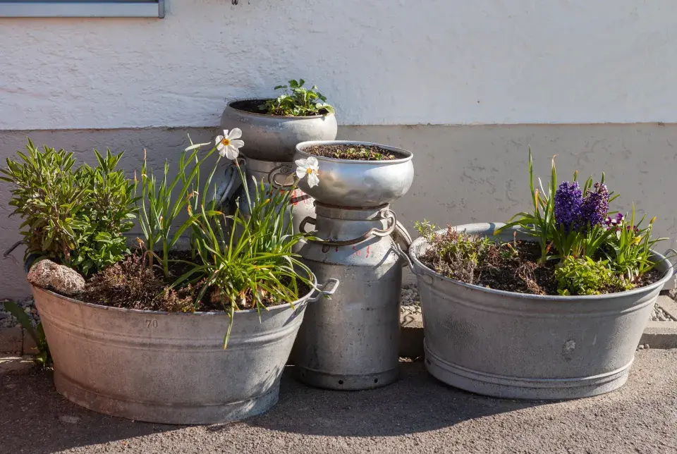 Staré plechové lavory