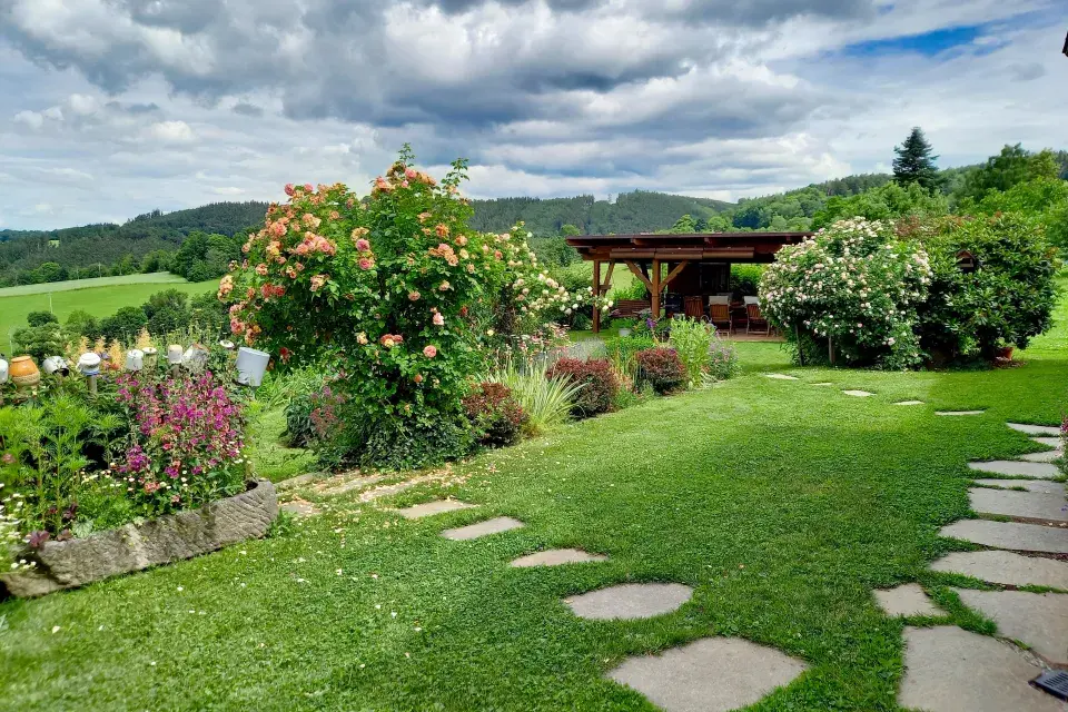 Kamenné nášlapy v trávníku