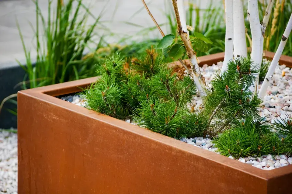 Corten vyvýšený záhon