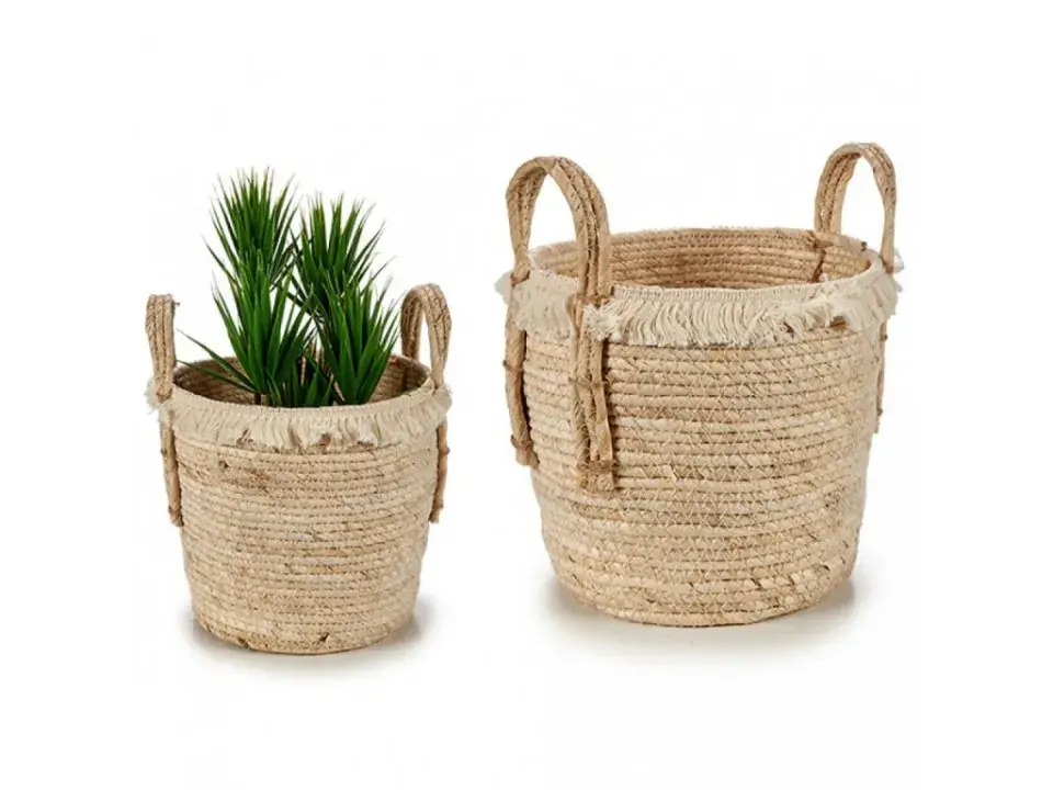Slaměné kulaté obaly na květináče