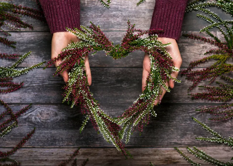 Podzimní dekorace z vřesu.