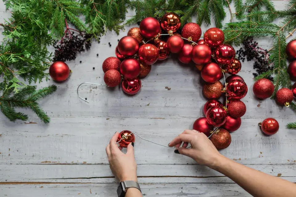 vánoční věnec DIY