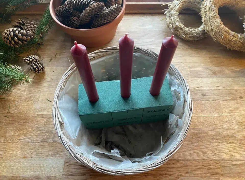 vánoční svícen DIY