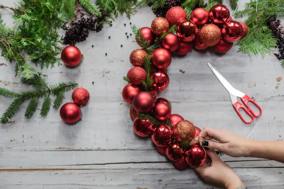 vánoční věnec DIY