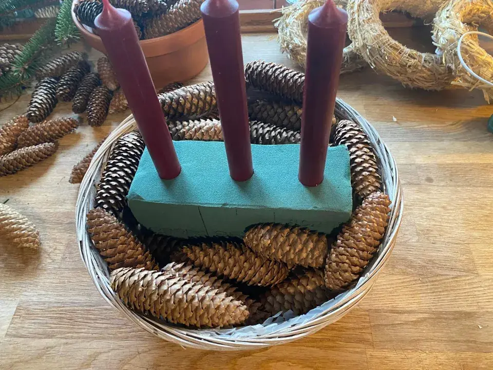 vánoční svícen DIY