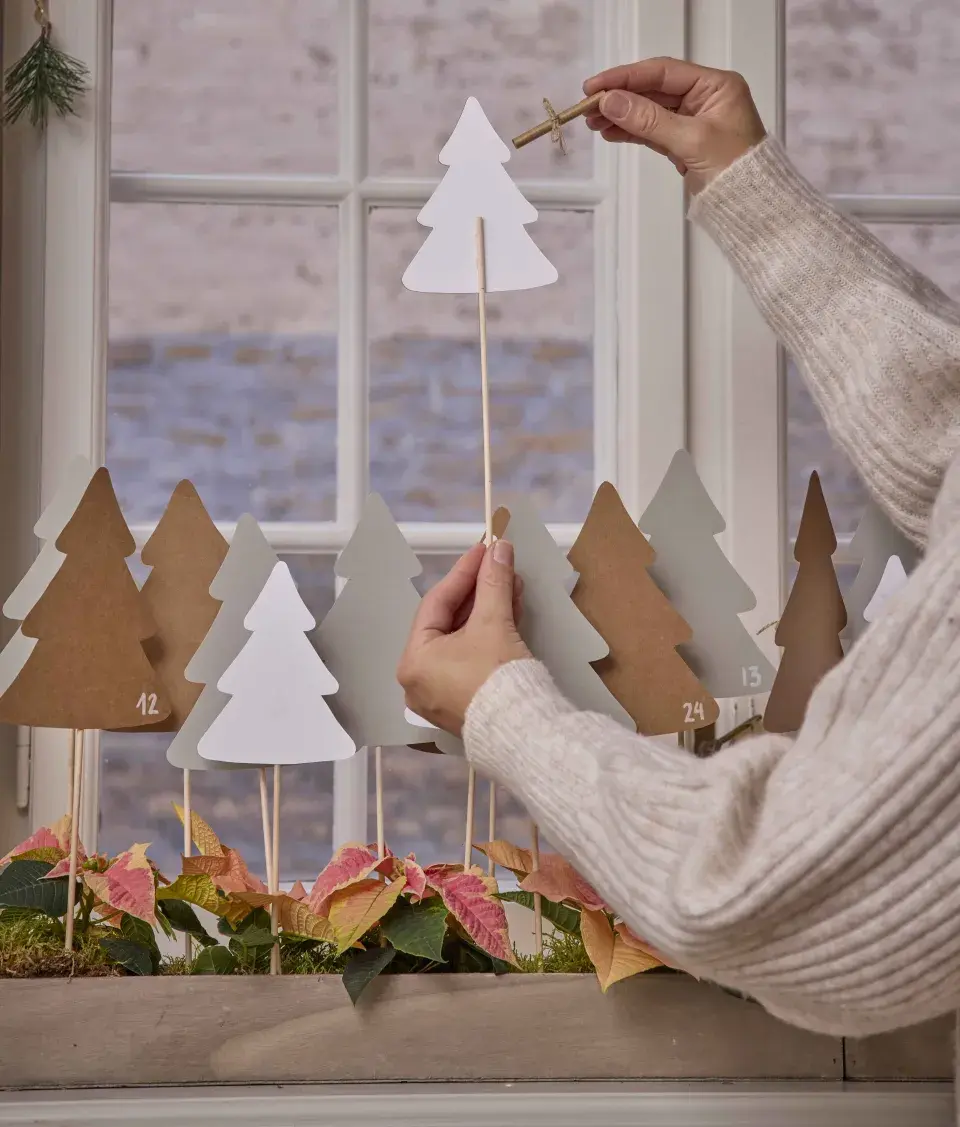 adventní kalendář se stromečky