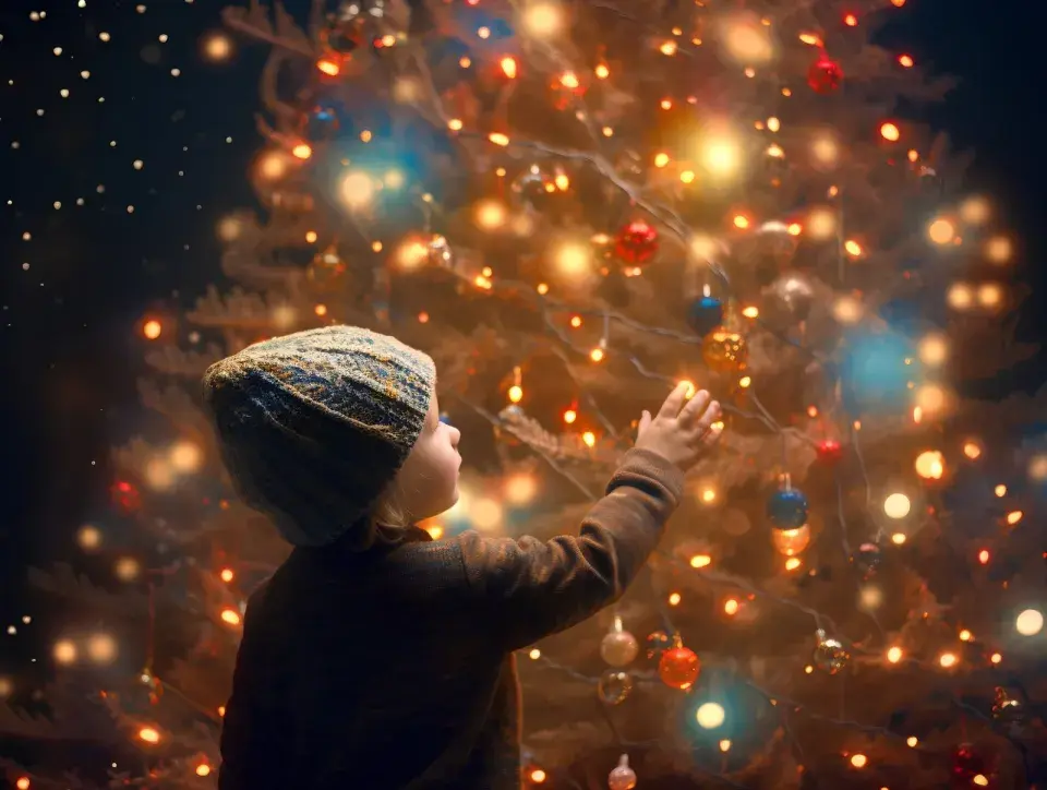 Vánoční osvětlení zahrady