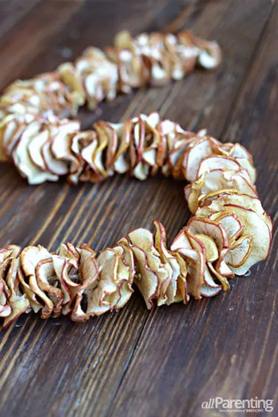 Girlanda ze sušených jablek