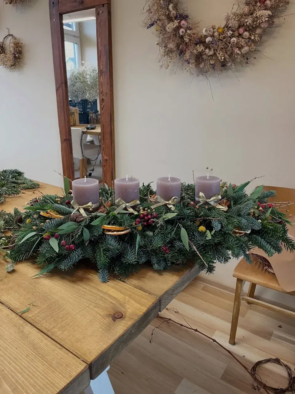 Adventní věnec na délku