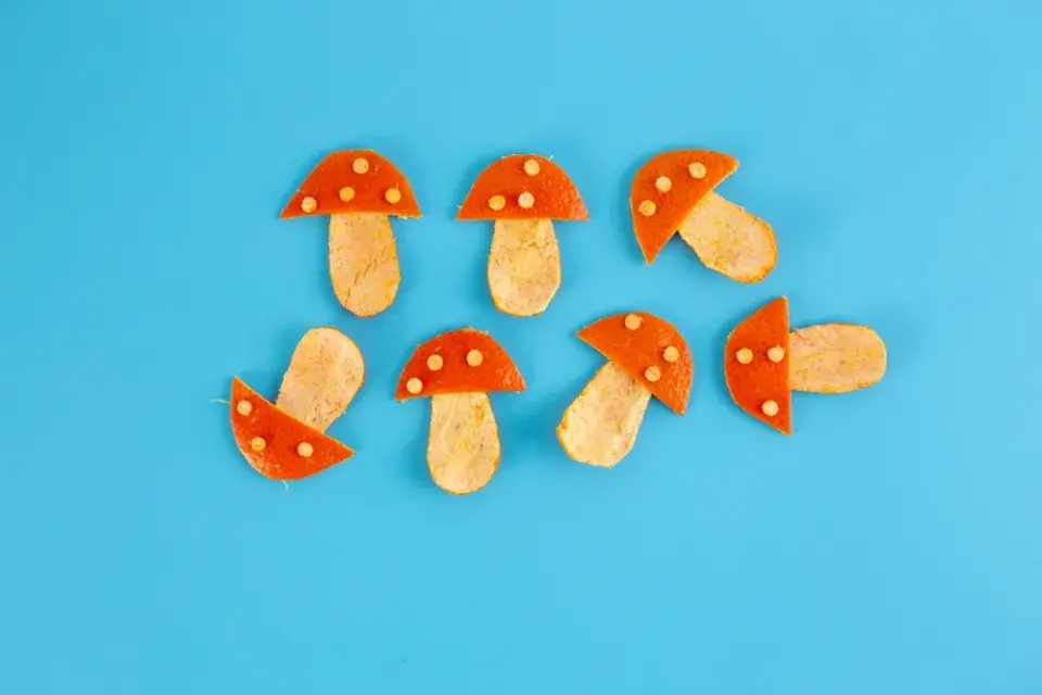 muchomůrky z mandarinky DIY