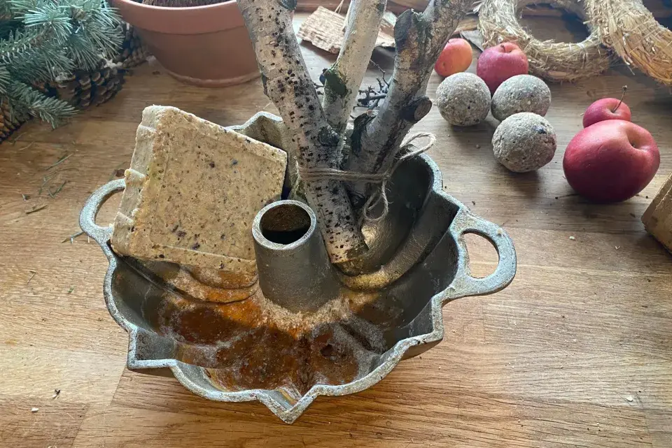 krmítko z formy na bábovku