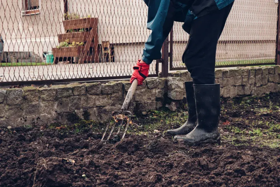 Práce na zahradě v březnu