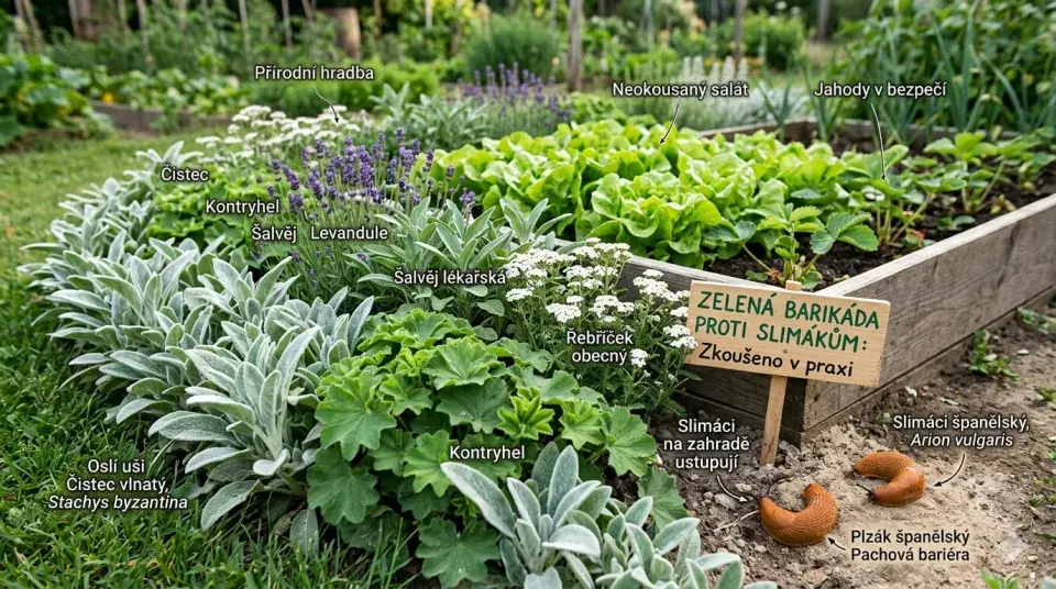 Foto 1 k článku Slimáci na zahradě nemají šanci: Zaječí uši či husí nožka vytvoří přírodní plot, který funguje lépe než chemie