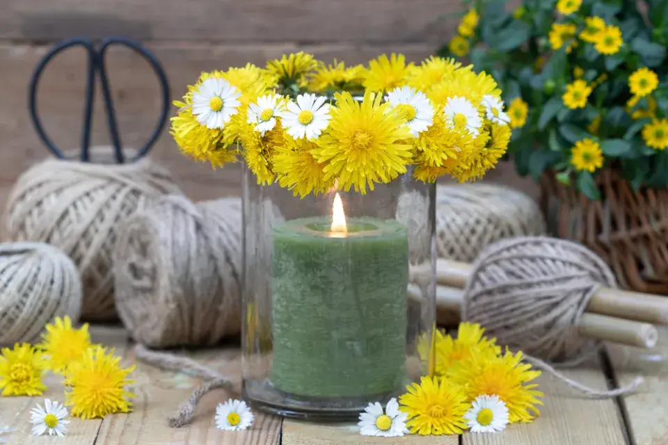 Jarní dekorace z pampelišky