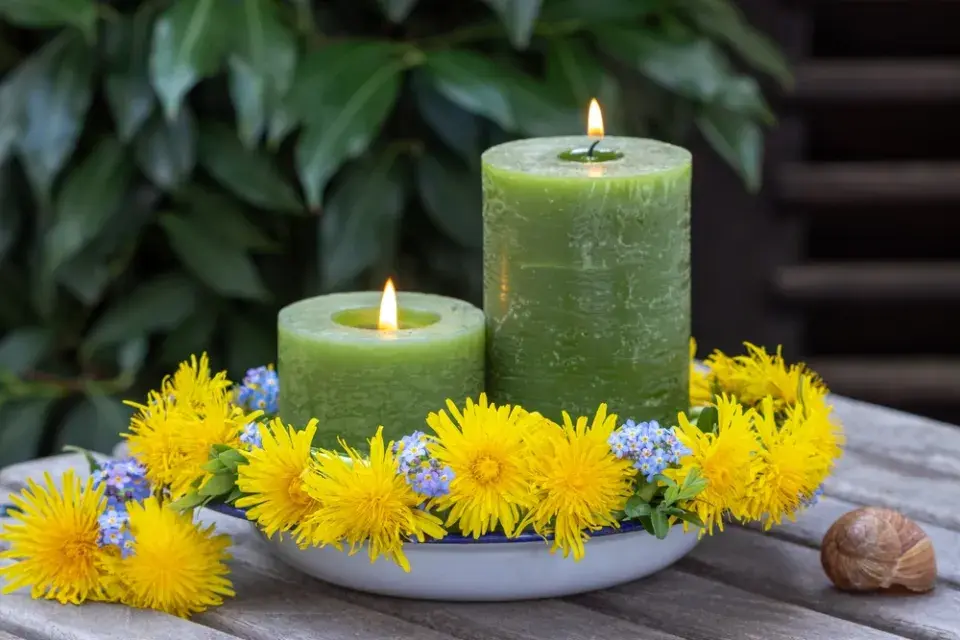 Jarní dekorace z pampelišky