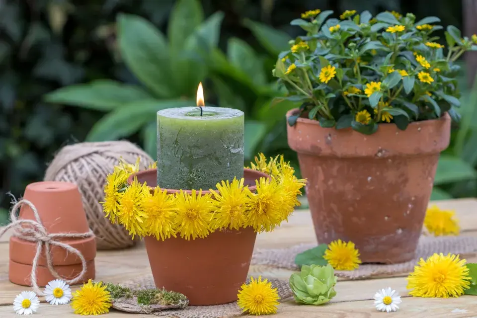 Jarní dekorace z pampelišky