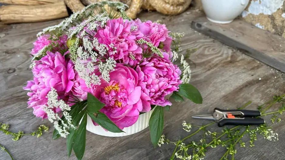 DIY kytice pivoněk