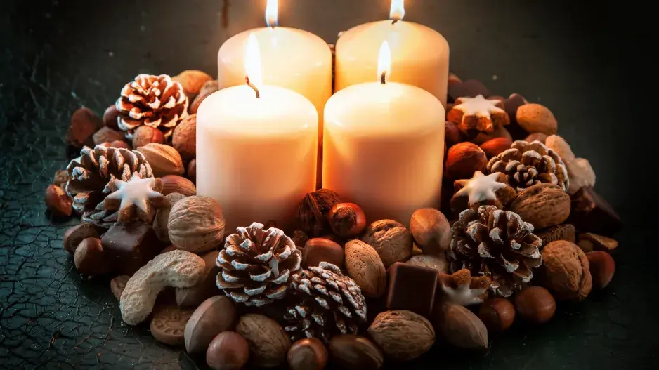 Adventní věnec bez jehličí