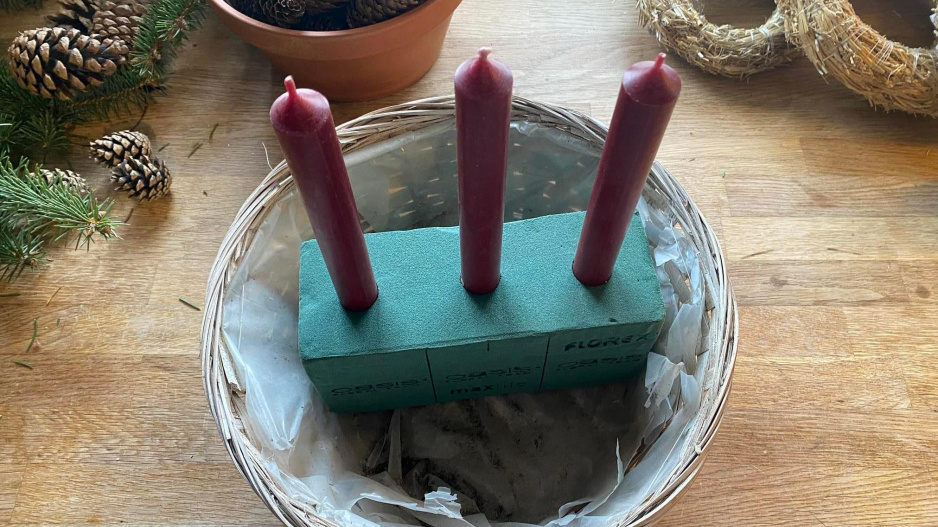 vánoční svícen DIY