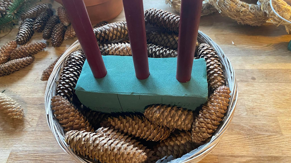 vánoční svícen DIY