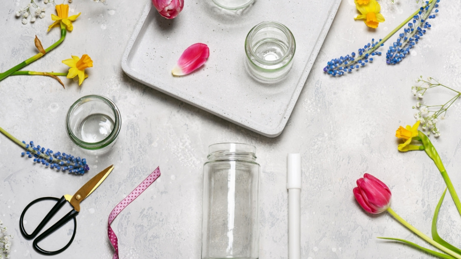 DIY jaro sklenice