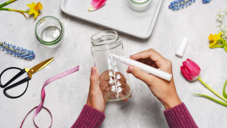 DIY jaro sklenice