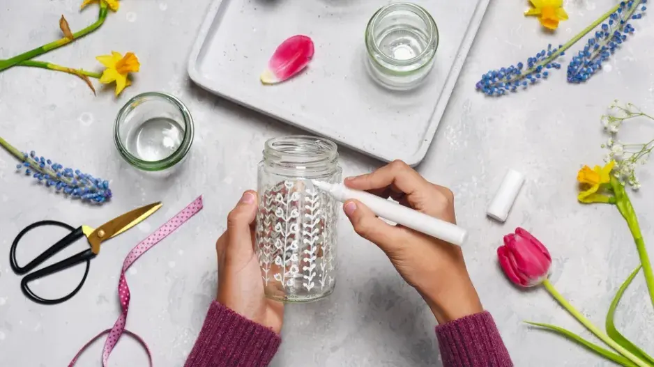 DIY jaro sklenice DIY jaro sklenice