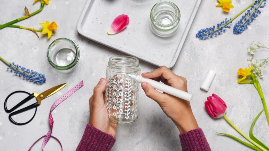DIY jaro sklenice
