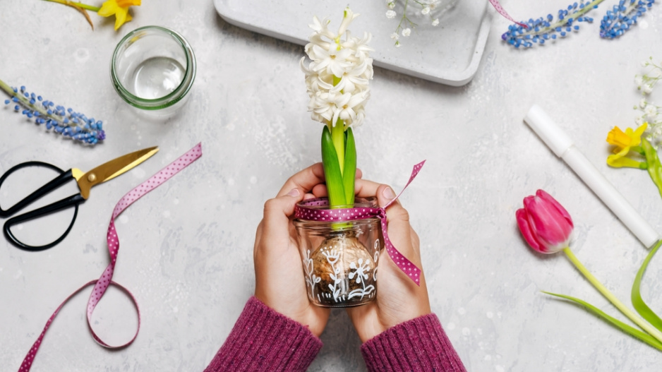 DIY jaro sklenice