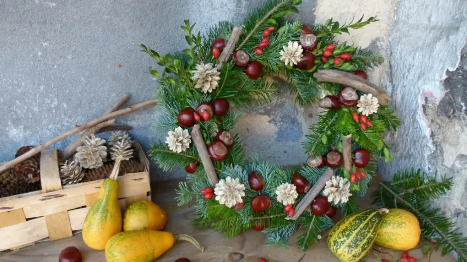 Podzimní věnec na dveře 