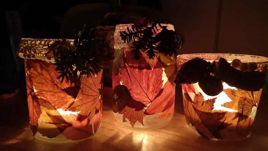 Výroba podzimního svícnu