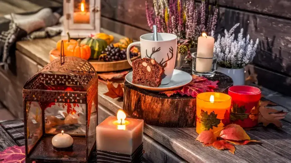 Poupatové vřesy jako součást dekorace Poupatové vřesy jako součást dekorace