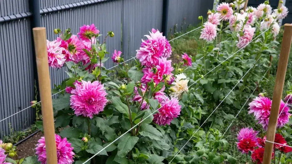 Jiřiny vyžadují oporu Jiřiny vyžadují oporu